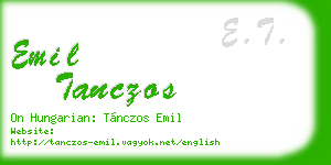 emil tanczos business card